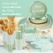 400pc Sage Green "Hello Sweet Baby" Tableware Set (Serves 50) - Footprint Design Gender Neutral Baby Shower Plates, Cups, Napkins & Full Cutlery - Premium Disposable Greenery Party Supplies
